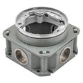 Hubbell Wiring Device-Kellems 1-Gang, Round, Cast Iron Box, Deep, Fully Adjustable, Single Service, Aluminum Top BA2536